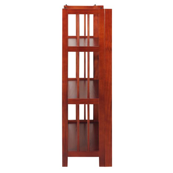 3 Shelf Folding Stackable Bookcase 27 5, Casual Home Mission Mahogany Wood 3 Shelf Bookcase