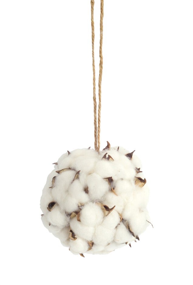 Cotton Orb (Set of 12) 4.5 inchesD Foam/Polyester, WHITE/BROWN, alternate image number null