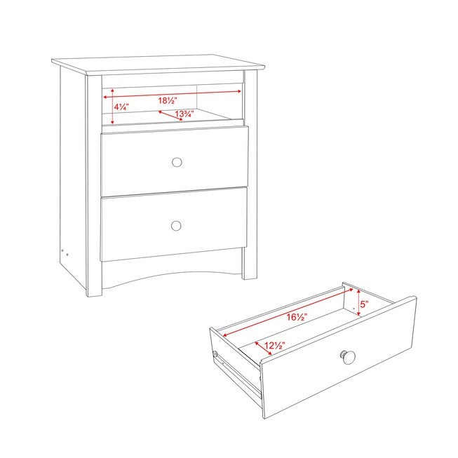 Fremont Tall 2-Drawer Nightstand with Open Shelf, Espresso, , alternate image number null