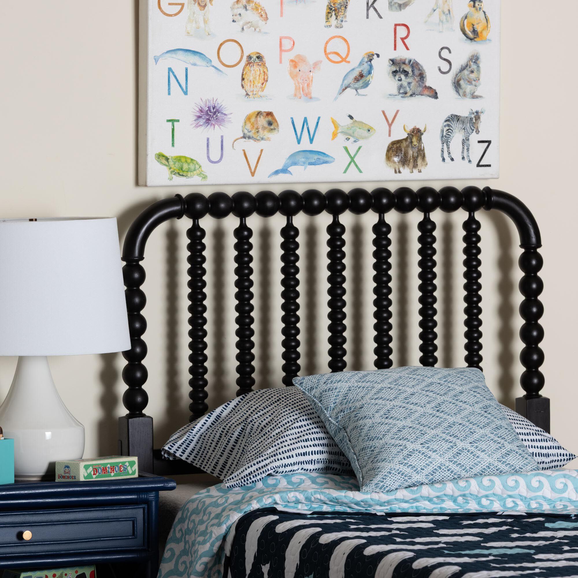 Finley Turned Bobbin Headboard, BLACK, alternate image number 4