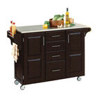 Large Black Finish Create a Cart with Stainless Steel Top, BLACK STAINLESS STEEL, hi-res image number null