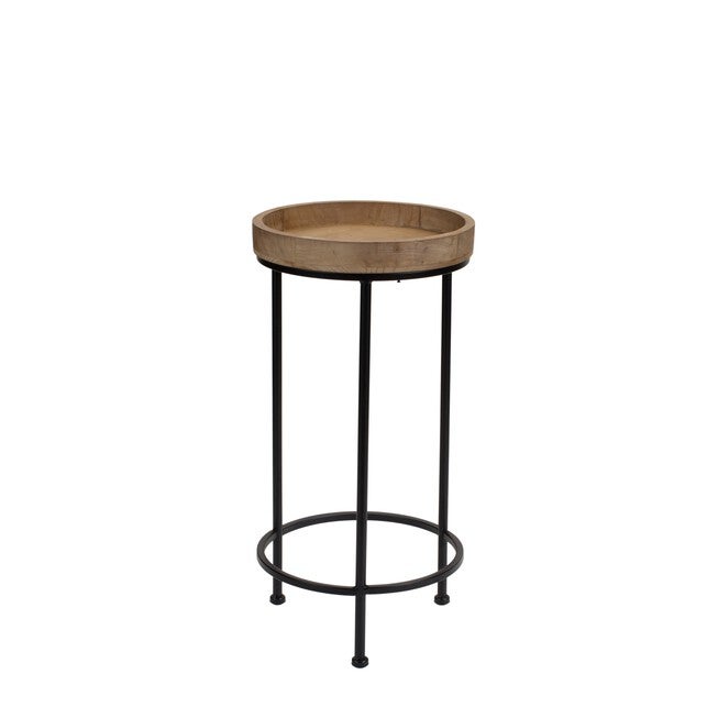 Accent Table (Set of 3) 10.5 inchesD x 20.75 inchesH, 12.25 inchesD x 25.25 inchesH, 14.25 inchesD x 28.75 inchesH Iron/Wood, BROWN/BLACK, alternate image number null