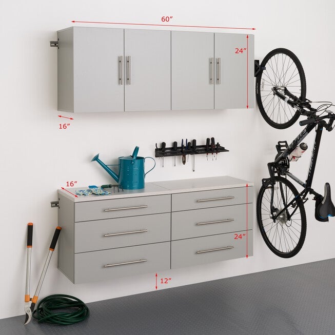 HangUps 60 inches Storage Cabinet Set F - 4pc, Light Gray, , alternate image number null