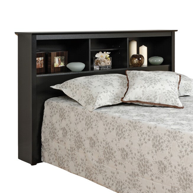 Sonoma Black Double / Queen Storage Headboard, BLACK, hi-res image number null