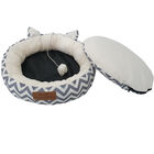 Chevron Printing poly-cotton cozy round cat bed , 18 inch, , alternate image number 5