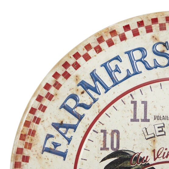 Set Of 2 Black Metal Farmhouse Wall Clock, , alternate image number null