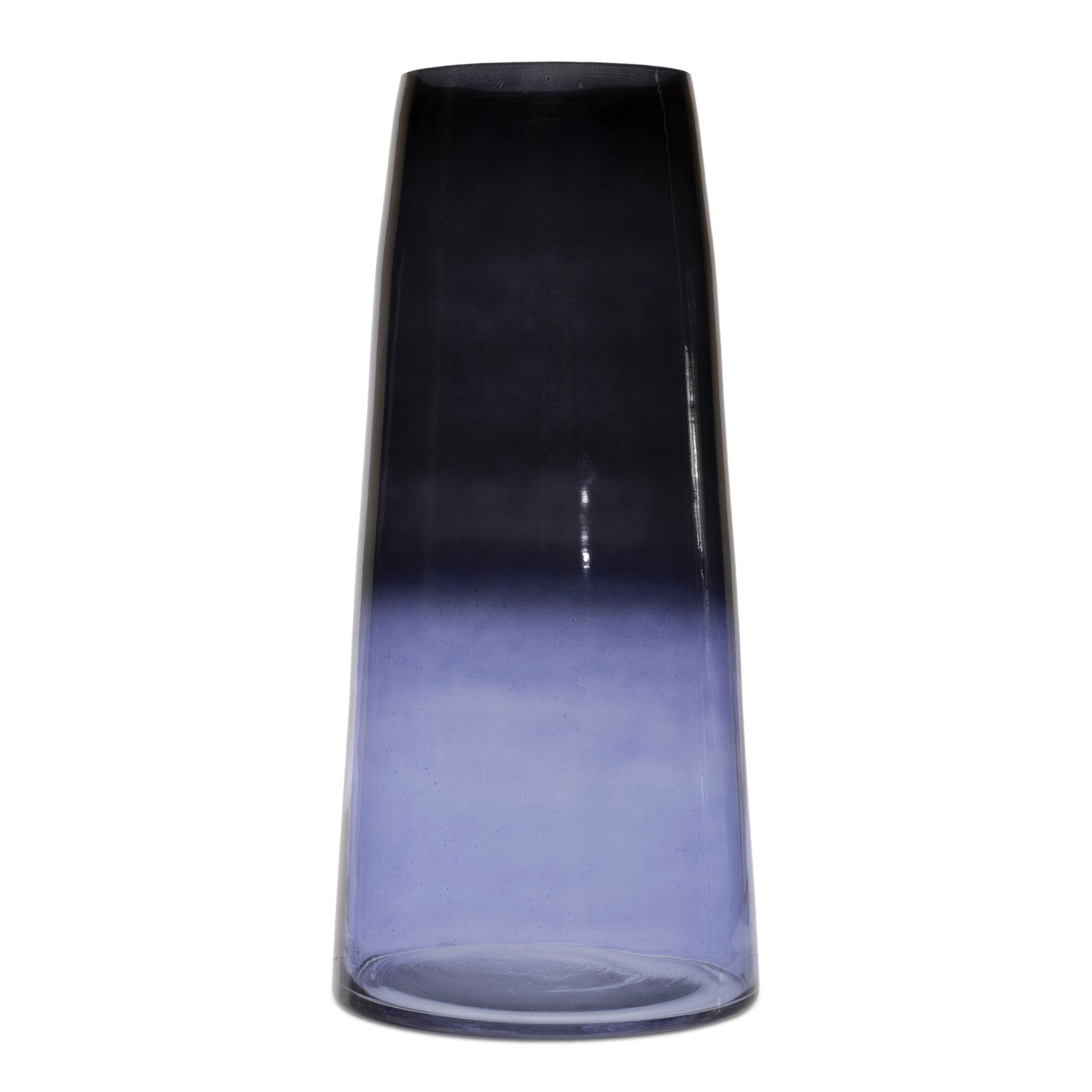 Blue Soda Lime Glass Vase 12.5 inchesH, BLUE, hi-res image number 0