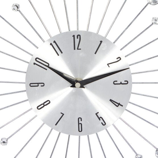 Silver Glam Metal Wall Clock, , alternate image number null