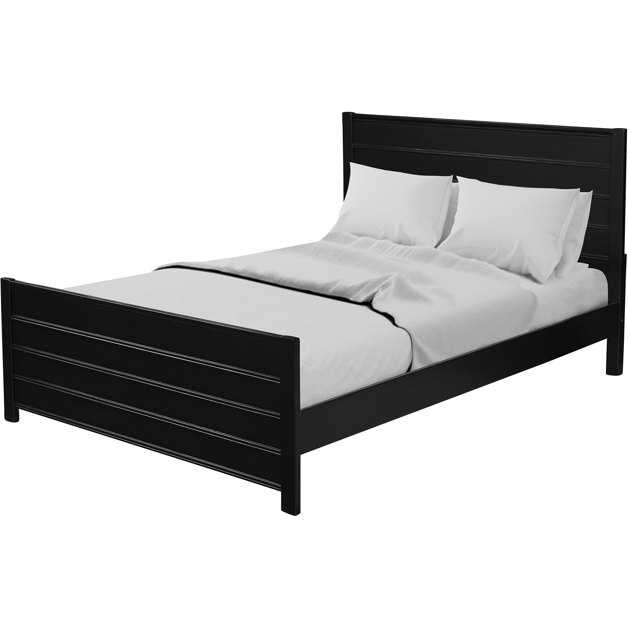 Caroline Wooden Platform Bed in Oak, King, BLACK, alternate image number 2