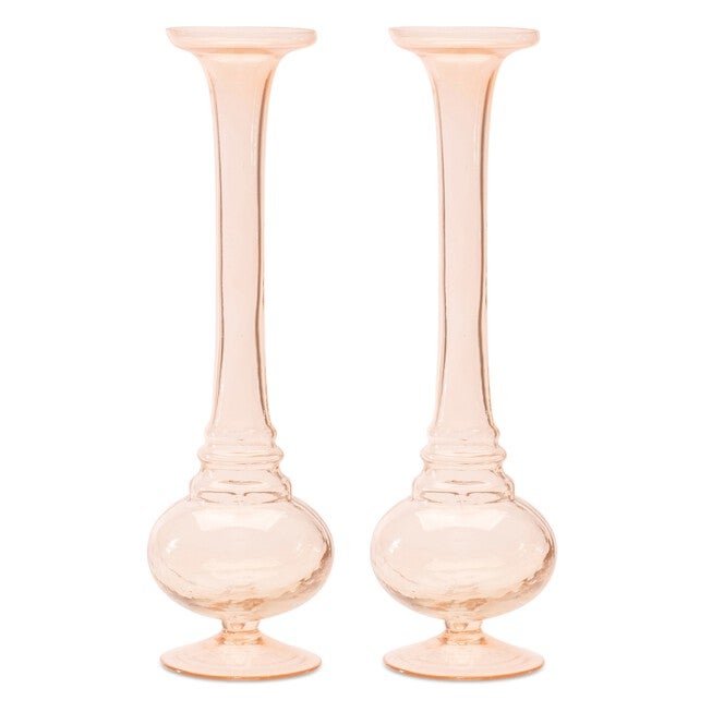 Pink Glass Stem Vase (Set of 2), PINK, hi-res image number null