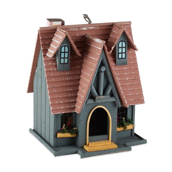 Magical Storybook Cottage Birdhouse, GREEN, hi-res image number null