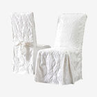 Matelasse Long Dining Room Chair Cover, WHITE, hi-res image number null