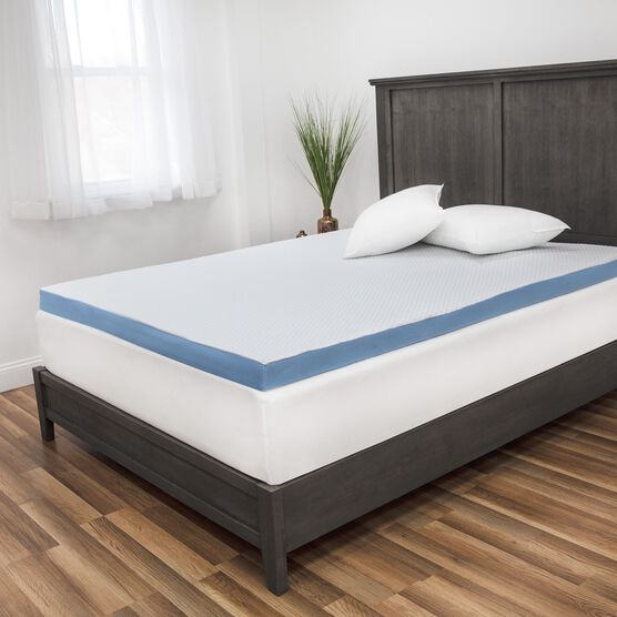 SensorPEDIC 3-Inch Elite Cooling Gel-Infused Memory Foam Mattress Topper, WHITE, hi-res image number null