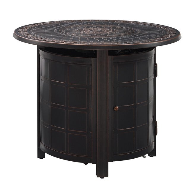 Columbia 34 inches Aluminum Round LPG Fire Pit, BRONZE, hi-res image number 0