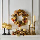 20" Gold Pumpkin Harvest Wreath, , alternate image number null