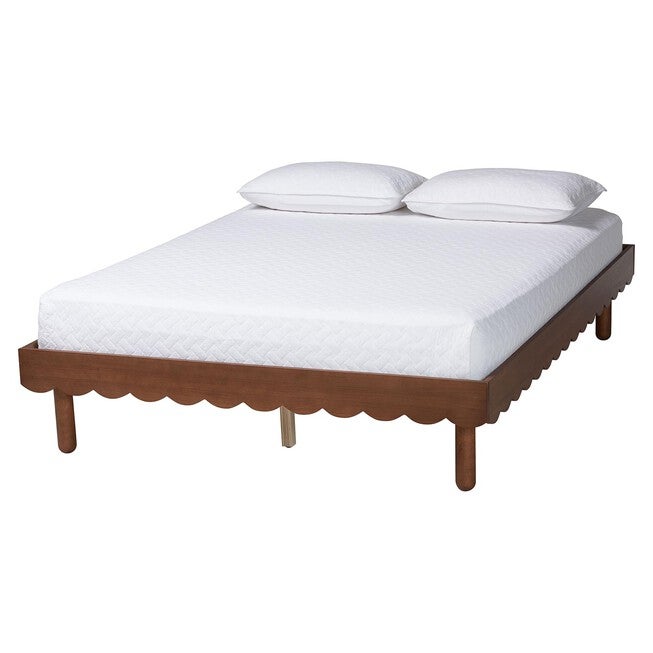 Orianthe Scalloped Bed Frame, WALNUT BROWN, alternate image number null