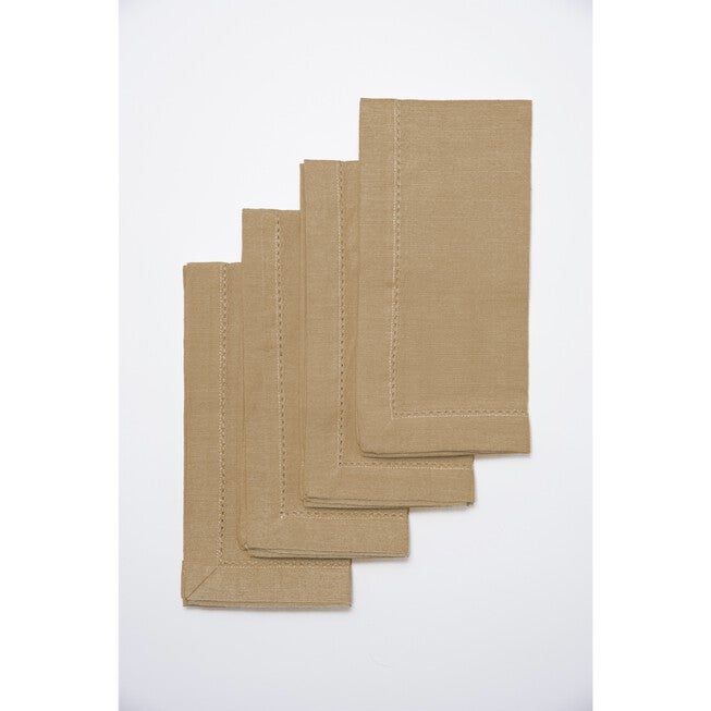 AMETHYST 4 PK NAPKINS, TAUPE, hi-res image number 0