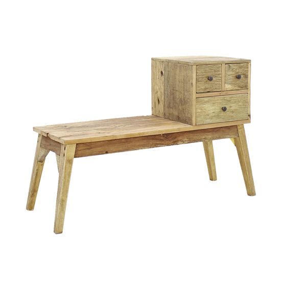 Java Wood Bench With Drawers, , on-hover image number null