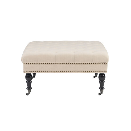 Isabelle Natural Square Tufted Ottoman, , alternate image number null