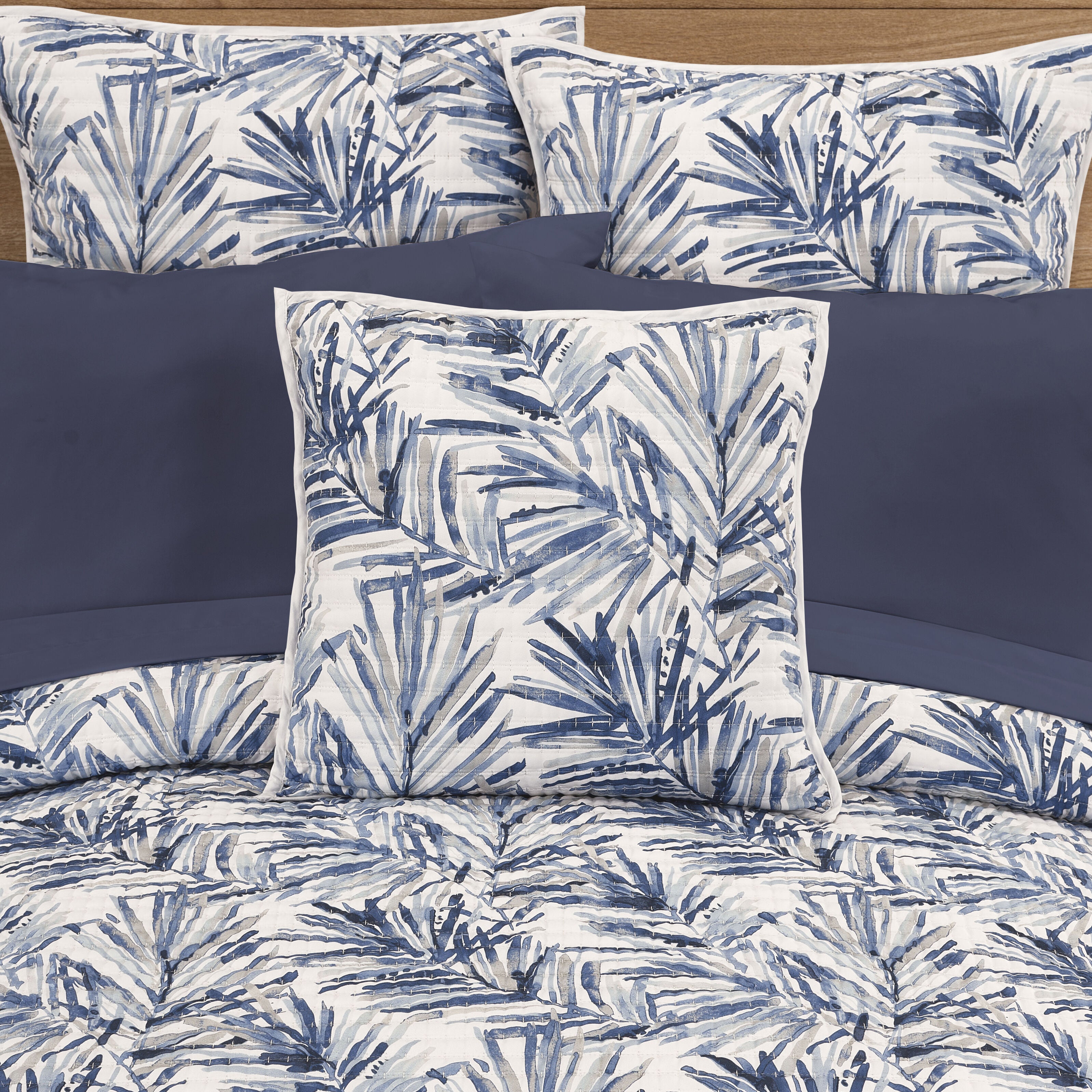 PALM BEACH 20" SQUARE QUILTED DECORATIVE THROW PILLOW