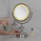 Round Dual-Sided Lighted Vanity Mirror 8X/1X, , alternate image number null