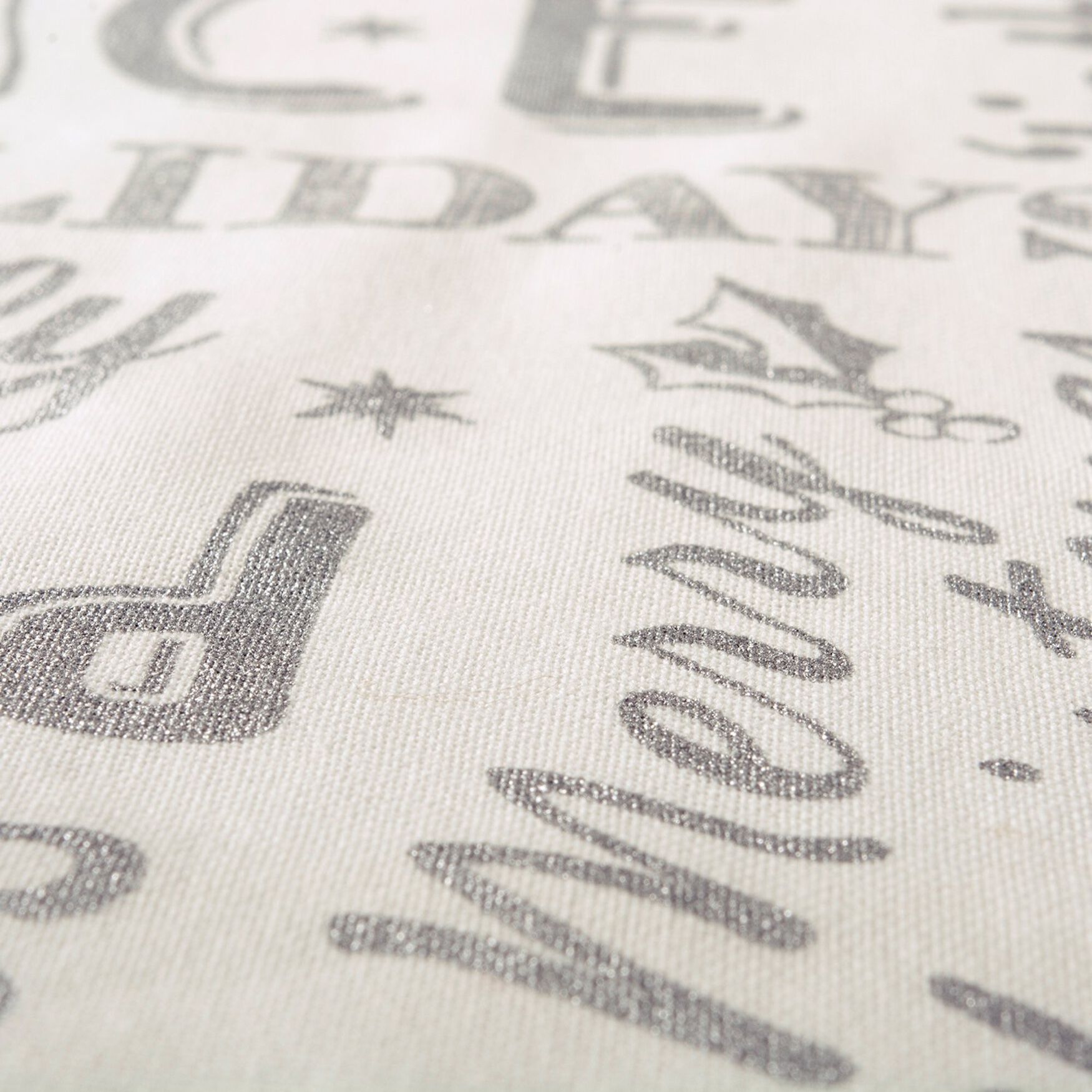 Silver Christmas Collage Table Runner 14x108, , alternate image number 3