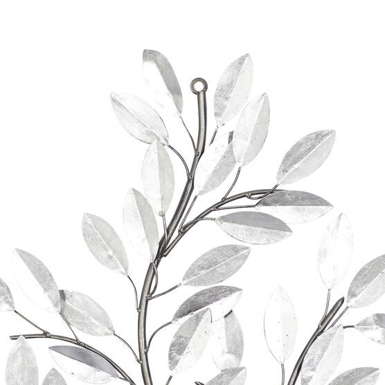 Silver Metal Glam Floral Wall Decor, , alternate image number null