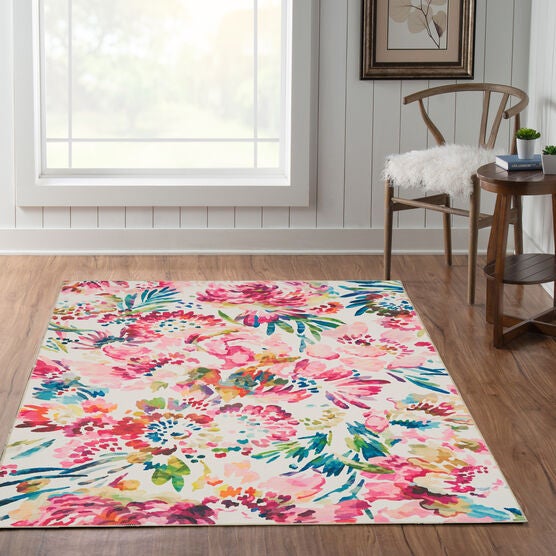 Washable Julian Raspberry/Ivory Rug, , alternate image number null