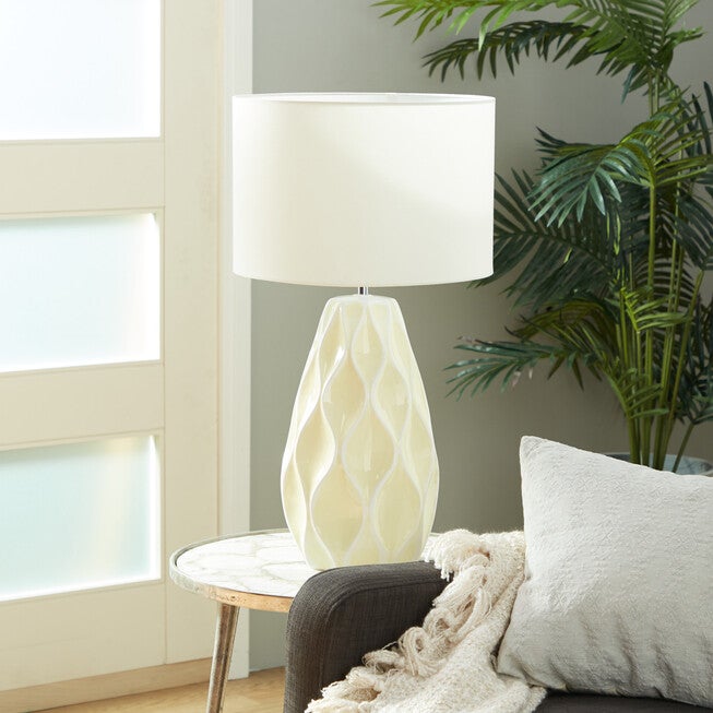 White Stone Traditional Table Lamp, , alternate image number null