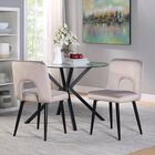 Nancy Taupe Velvet Accent Dining Chair, Set of 2, TAUPE BLACK, hi-res image number null
