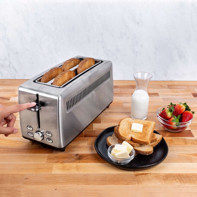 Kalorik Stainless Steel 4-Slice Long-Slot Toaster, , alternate image number 6