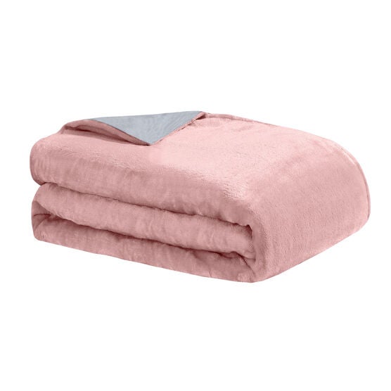 Crystal 15Lb Reversible Cooling Weighted 48X72 Blanket With Removable Cover Weighted Blanket & Cover, SOFT PINK, hi-res image number null