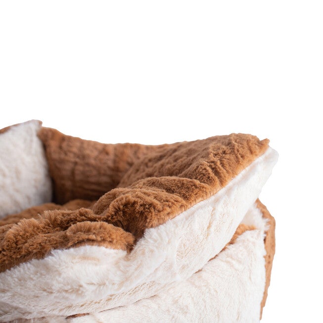 Dog, Cat Cat Extra Small Pet Bed, Brown/Ivory, , alternate image number null