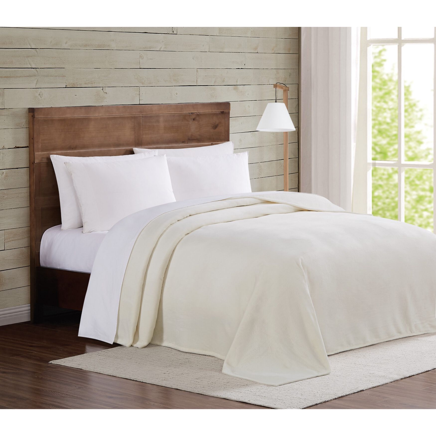 Velvet Plush Blanket, IVORY, hi-res image number 0