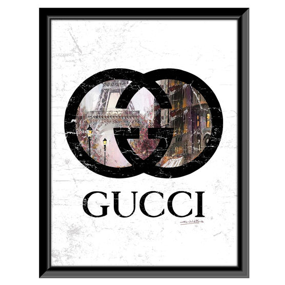 Gucci Inside Paris - Brown / Black - 14x18 Framed Print, BROWN BLACK, hi-res image number null