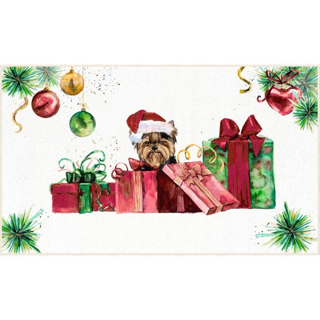 Santa Yorkie Multi Kitchen Rug, MULTI, hi-res image number null
