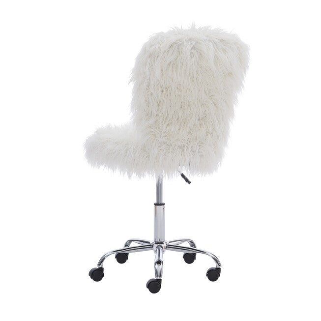 Faux Flokati Armless Office Chair, , on-hover image number 1