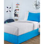 Luxury Hotel Kids Tailored 14" Drop Blue Bed Skirt, MEDIUM BLUE, hi-res image number null