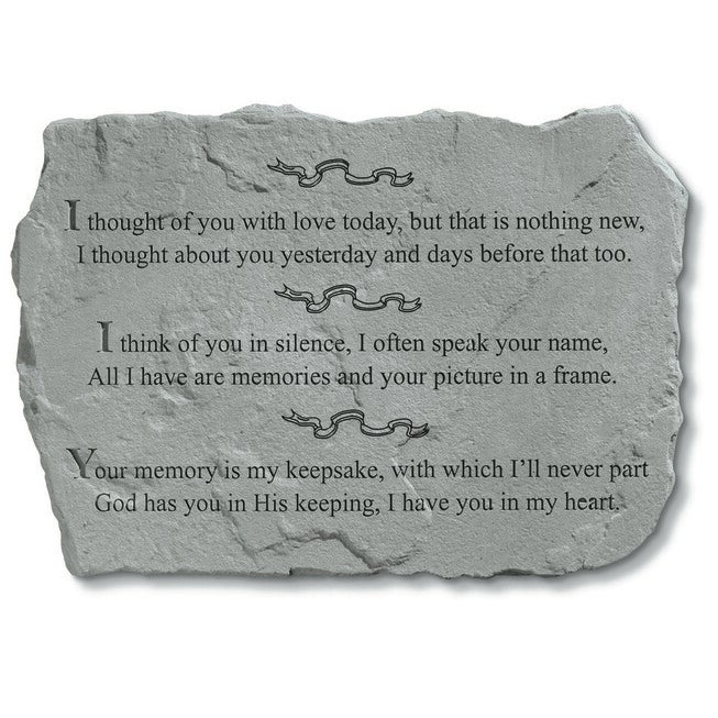 I Thought of You With Love Today Garden Memorial Accent Stone, GREY, hi-res image number 0