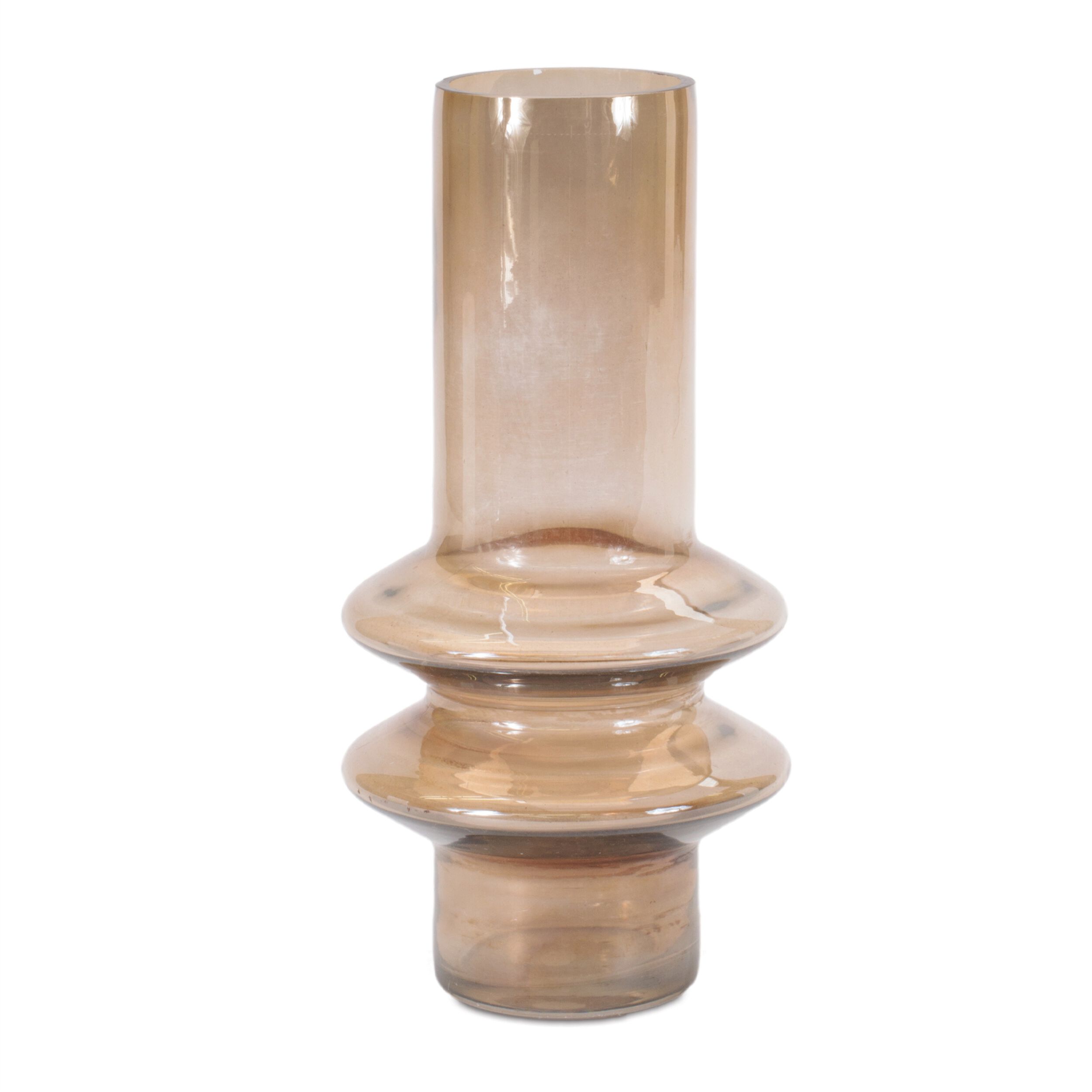 Modern Glass Cylinder Vase Set of 2, BEIGE, hi-res image number 0