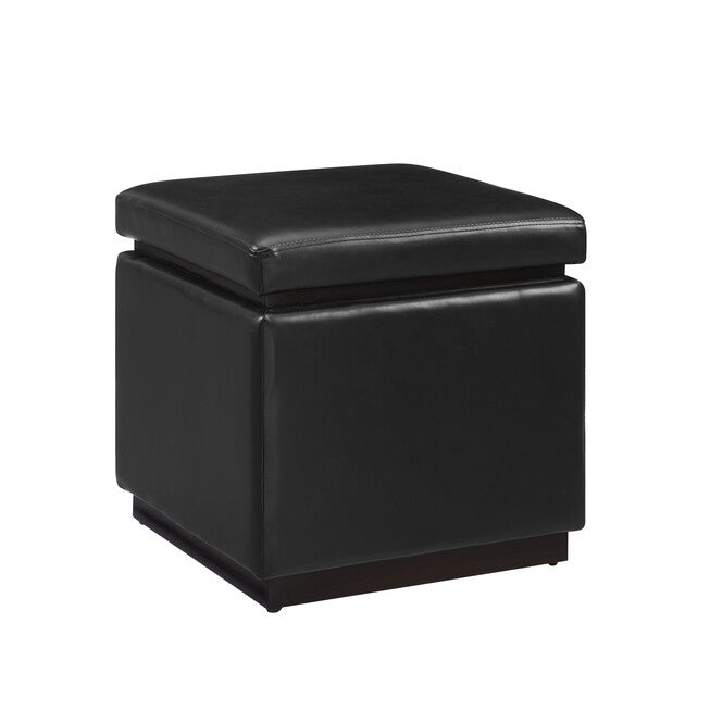 Sunny Square Strg Ottoman Storage Ottomans, BLACK, hi-res image number 0
