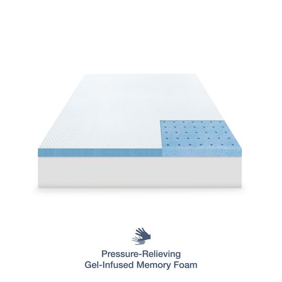 SensorPEDIC 3-Inch Elite Cooling Gel-Infused Memory Foam Mattress Topper, , on-hover image number null