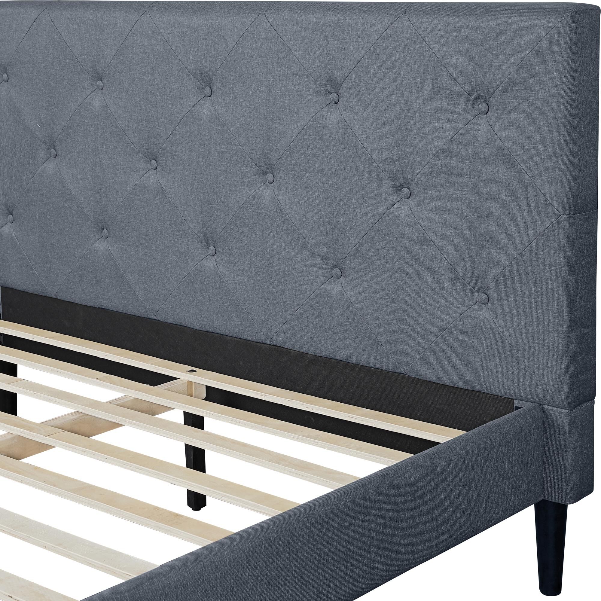 Monticello Platform Bed, Queen, Gray, GRAY, alternate image number 6
