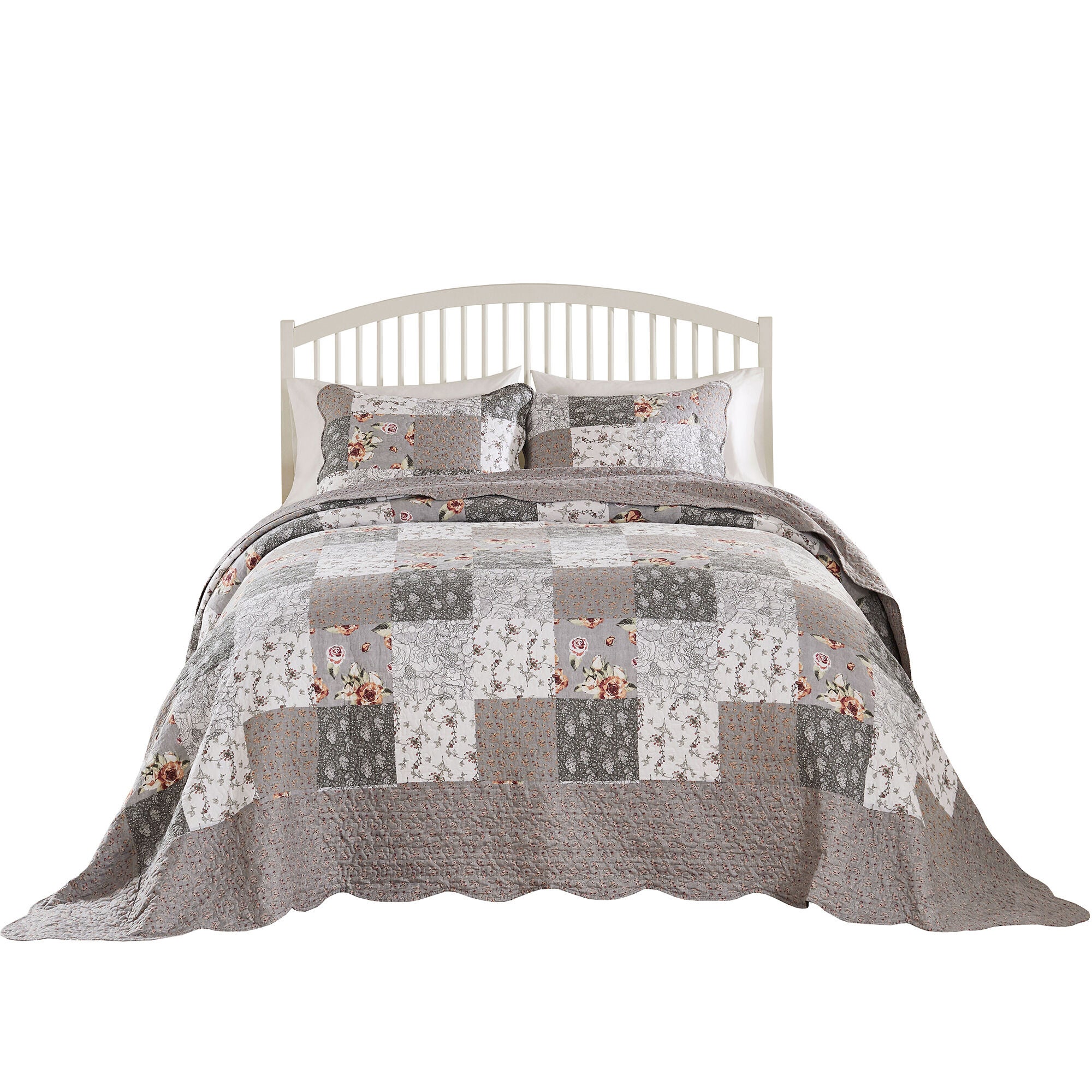 Giulia Reversible Cotton-Rich Bedspread Set, MULTI, alternate image number 3