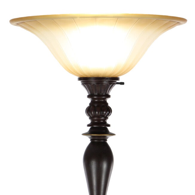 Brown Tempered Glass Torchiere Floor Lamp, , alternate image number 2