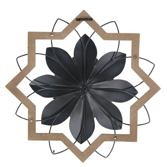Metal White Flower and Wood Frame, , alternate image number null