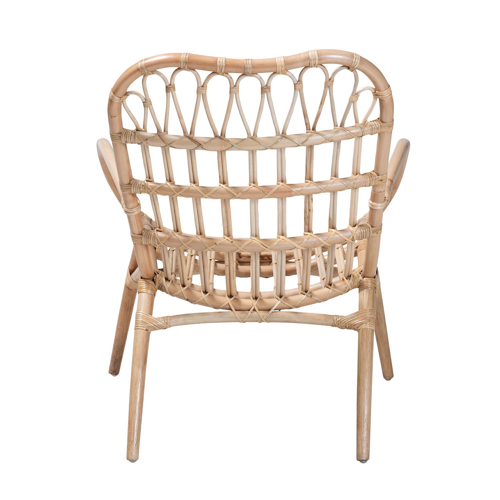 Bajo Modern Bohemian Natural Brown Rattan Arm Chair, , alternate image number 3