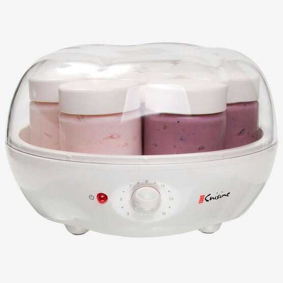 Euro Cuisine Electric Automatic Yogurt Maker with 7 Glass Jars, , on-hover image number null