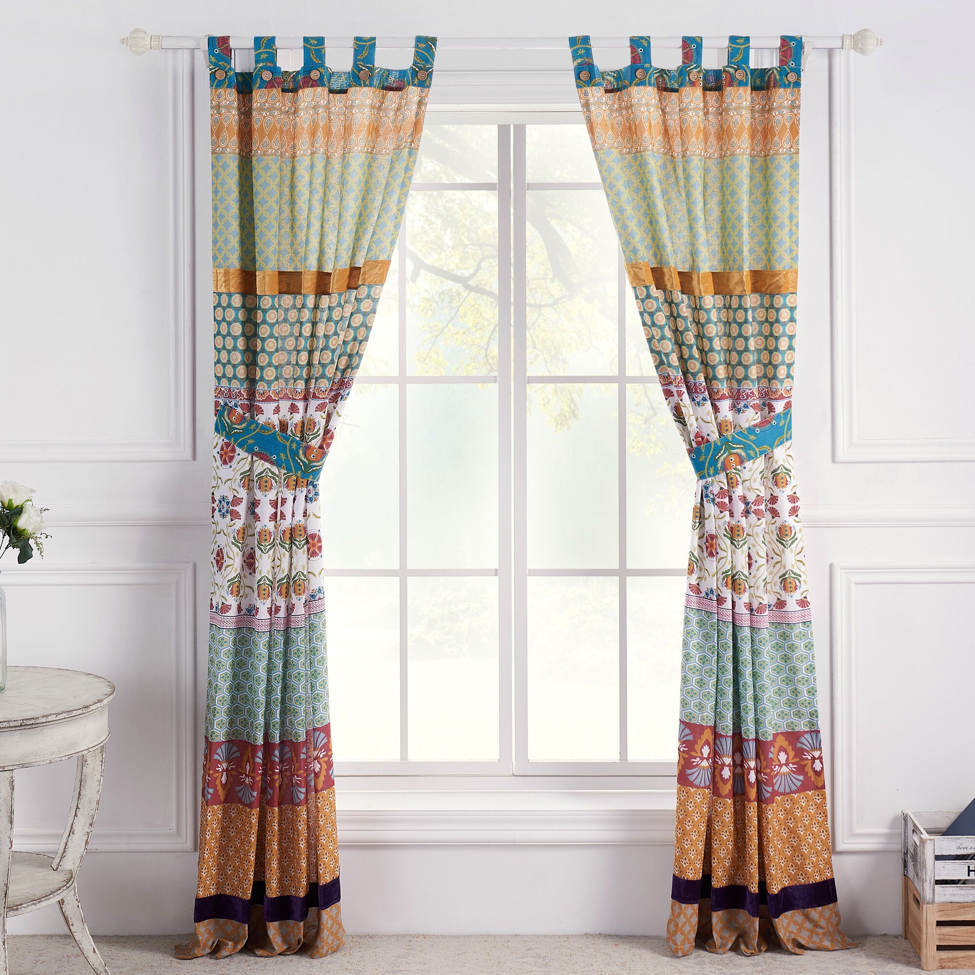 Thalia Window Curtain Panels, Set of 2, 84 inches, Tango, TANGO, alternate image number 2