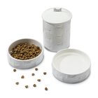 3 Piece Set Treat Jar And Pet Bowls Pet, WHITE, hi-res image number null